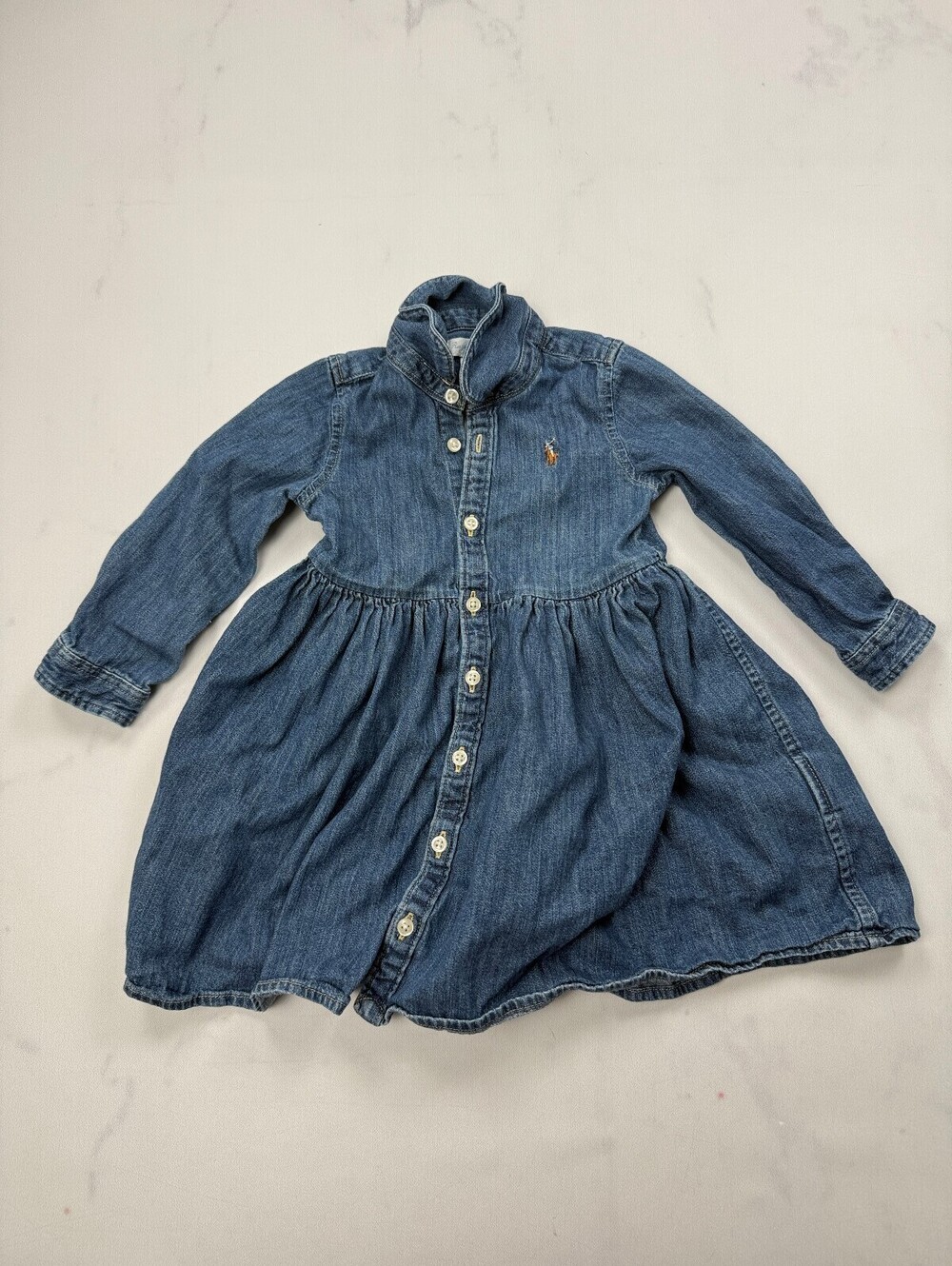 Ralph Lauren Denim Shirt Dress Blue 90S Jeans - Girls 18M